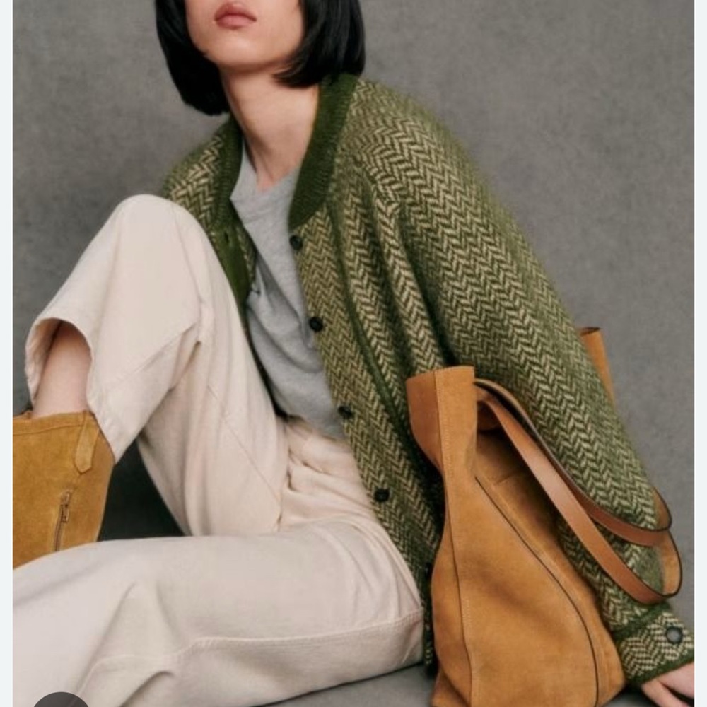 Sezane Noah Jacket Perfect Green - Size XS